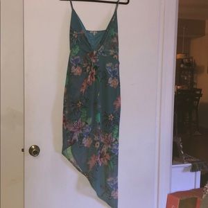 Tropical Teal Wrap Dress - Size XL